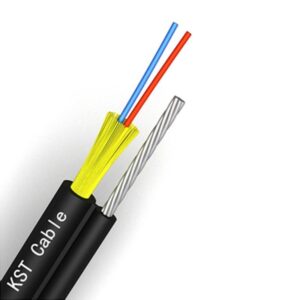 2 Core Copper Conductor PVC Insulated Electric Cable / KST Flexible Electrical Wire with Steel Messenger