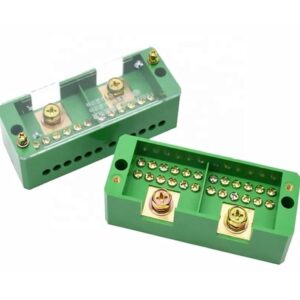 Din Rail Mount Terminal Block / 2 Inlet Multiple Outlet Power Distribution Terminal Strip