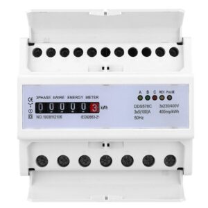 3 Phase 4 Wire Din Rail Energy Meter / Digital Electric KWh Meter 3x5(100)A 400V